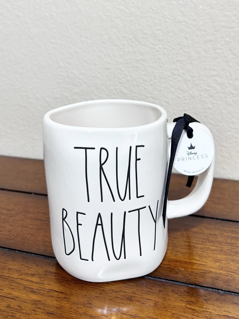 NWT Beauty and the Beast Rae Dunn magic mirror Disney 2 sided True Beauty mug